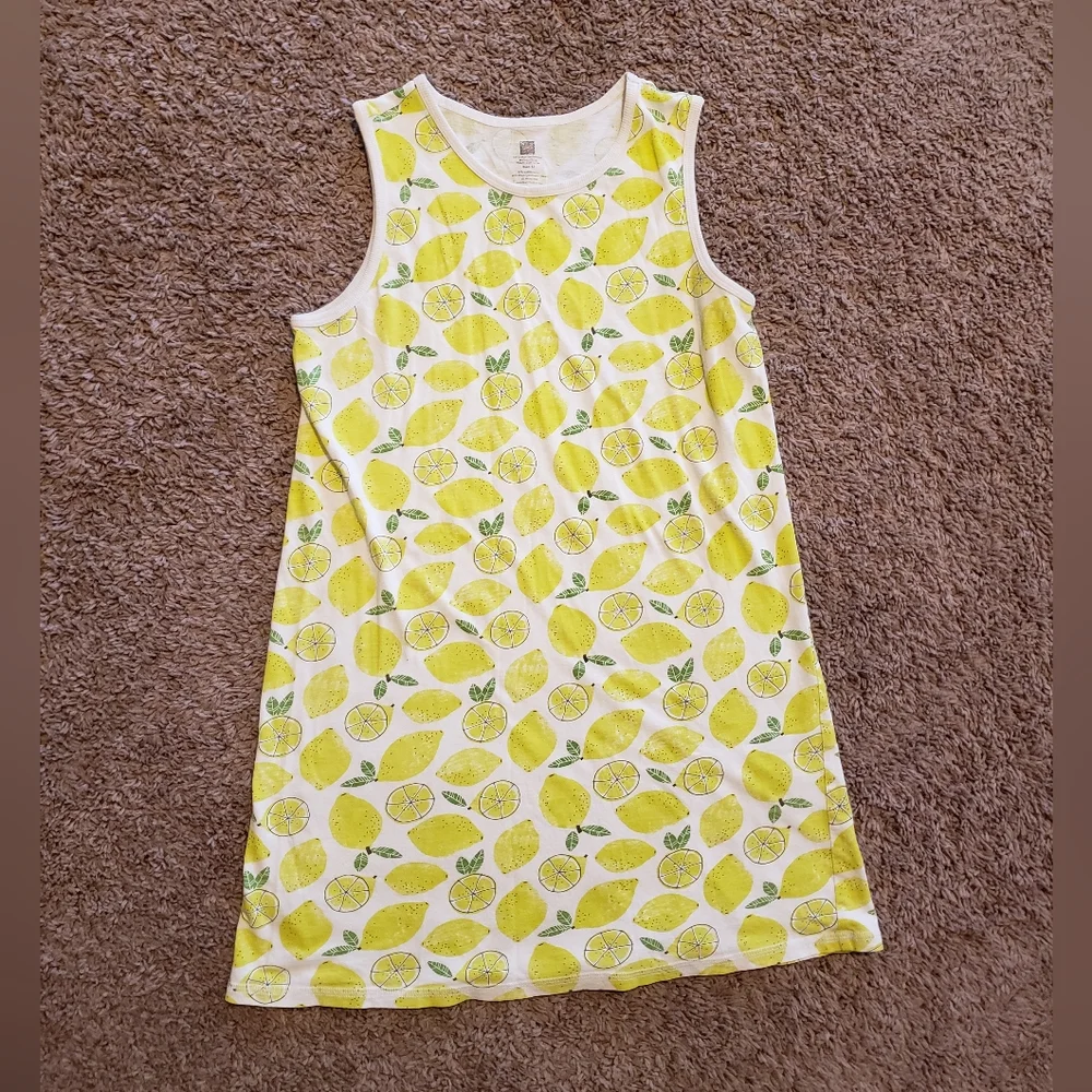 Tea collection lemon tee-shirt dress sleeveless yellow girls 12